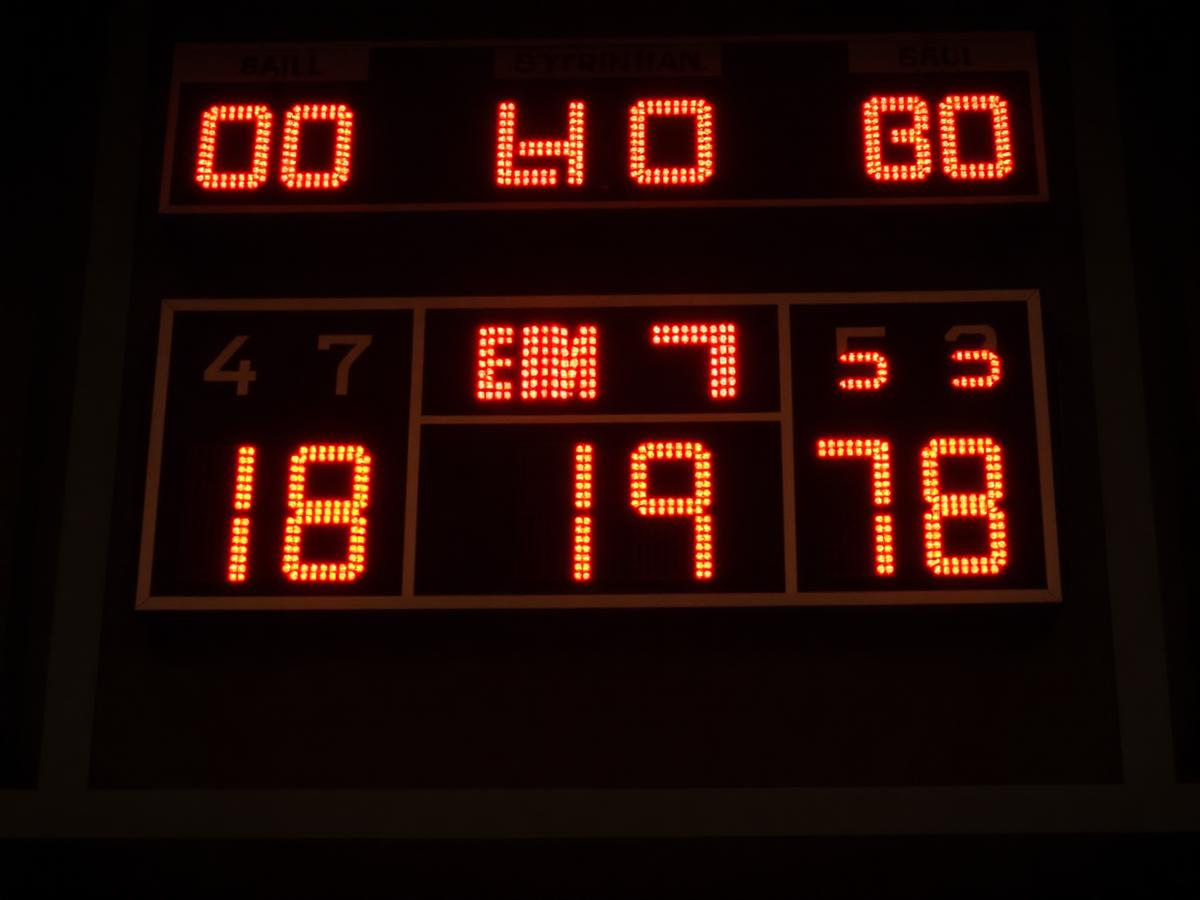 Sideline of a high school basketball game